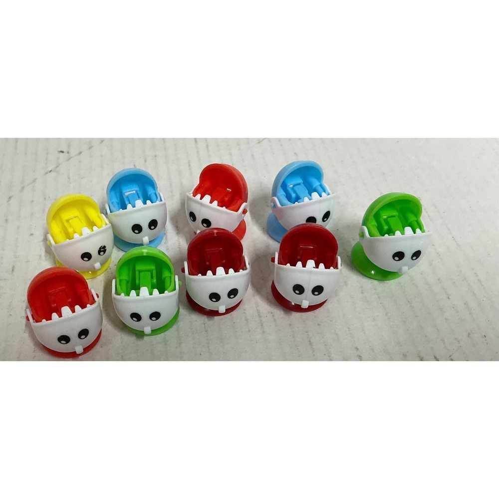 Shark Whistle Suction Cup Toy Set 9pc Multi Color Snapping Jaw Party Favors